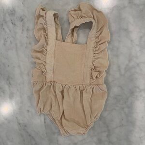 Ruffled Tan Baby Romper